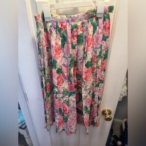 100% Silk Floral Skirt